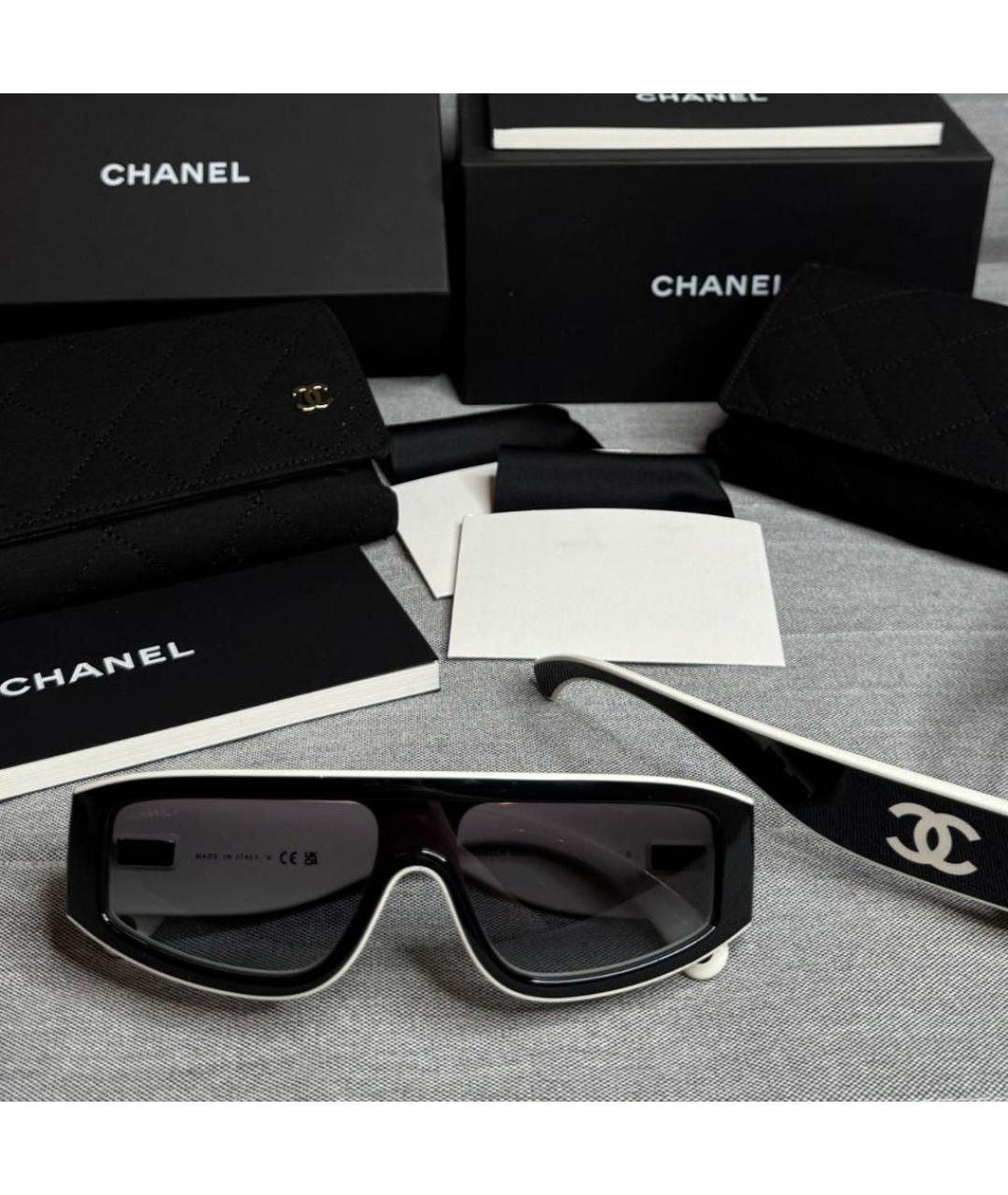CHANEL Черные пластиковые солнцезащитные очки, фото 2