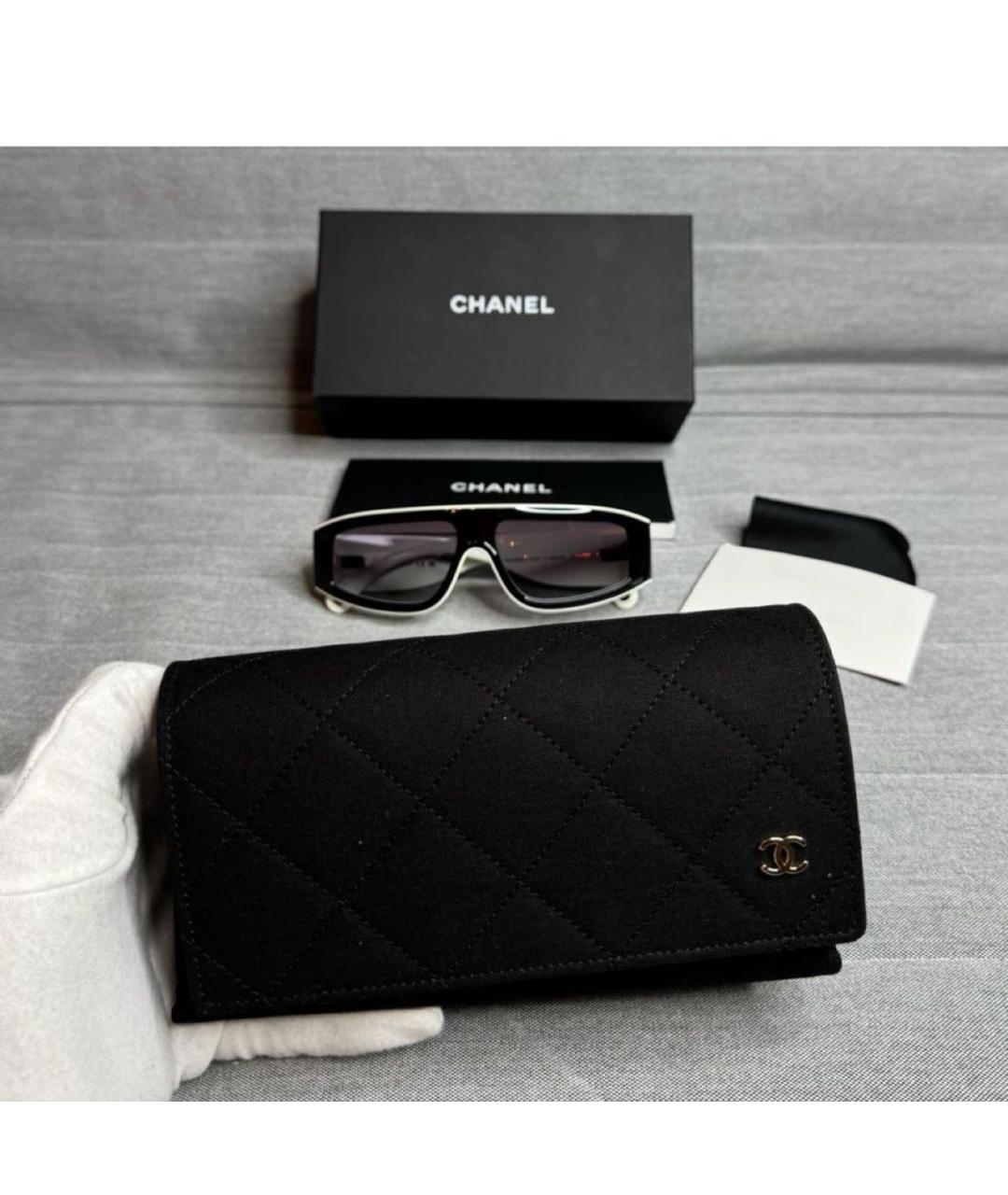 CHANEL Черные пластиковые солнцезащитные очки, фото 3
