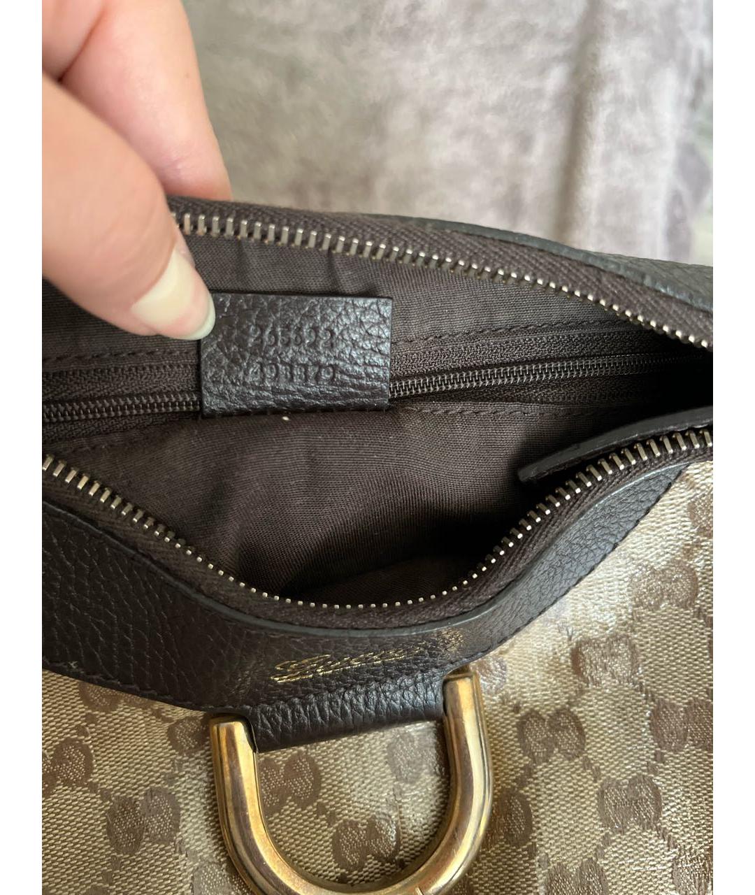 GUCCI Бежевая тканевая сумка через плечо, фото 4