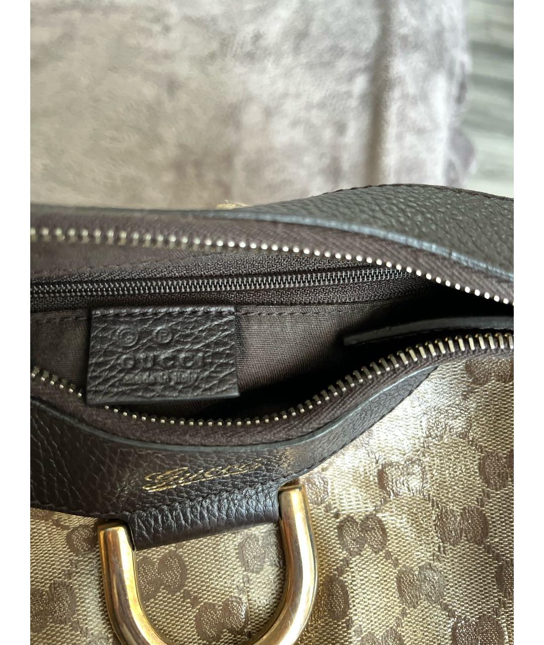 GUCCI Бежевая тканевая сумка через плечо, фото 3