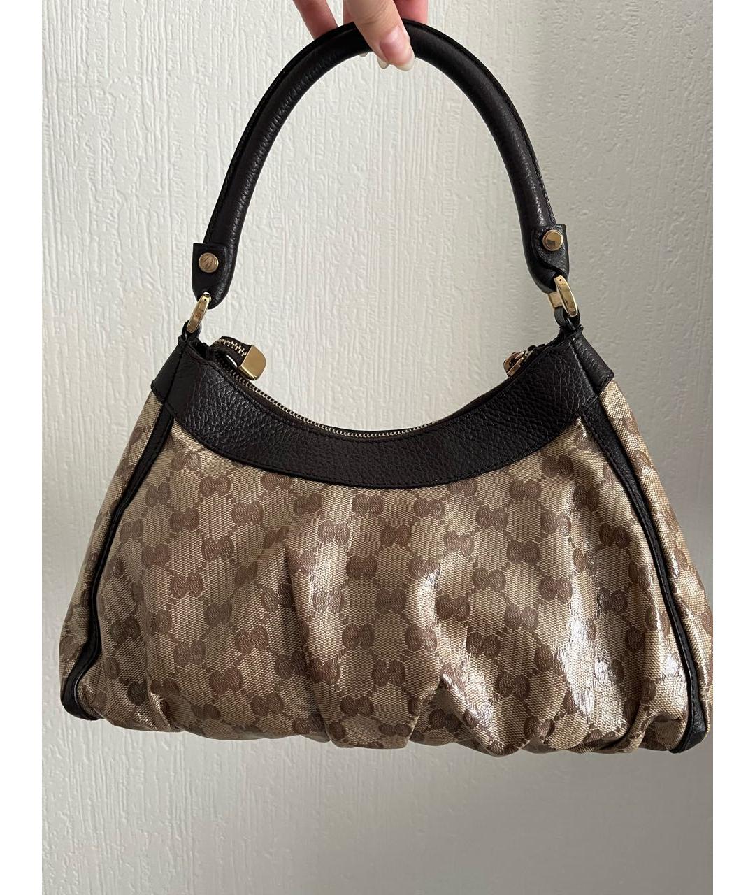 GUCCI Бежевая тканевая сумка через плечо, фото 2