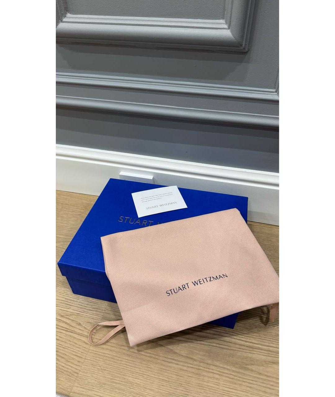 STUART WEITZMAN Белые кожаные босоножки, фото 7