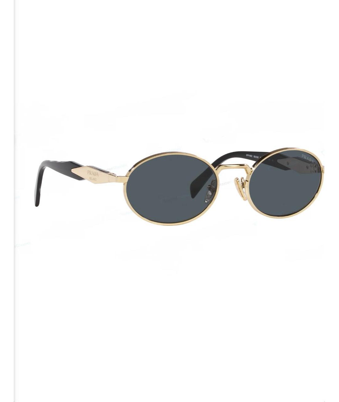 PRADA Черные металлические солнцезащитные очки, фото 1