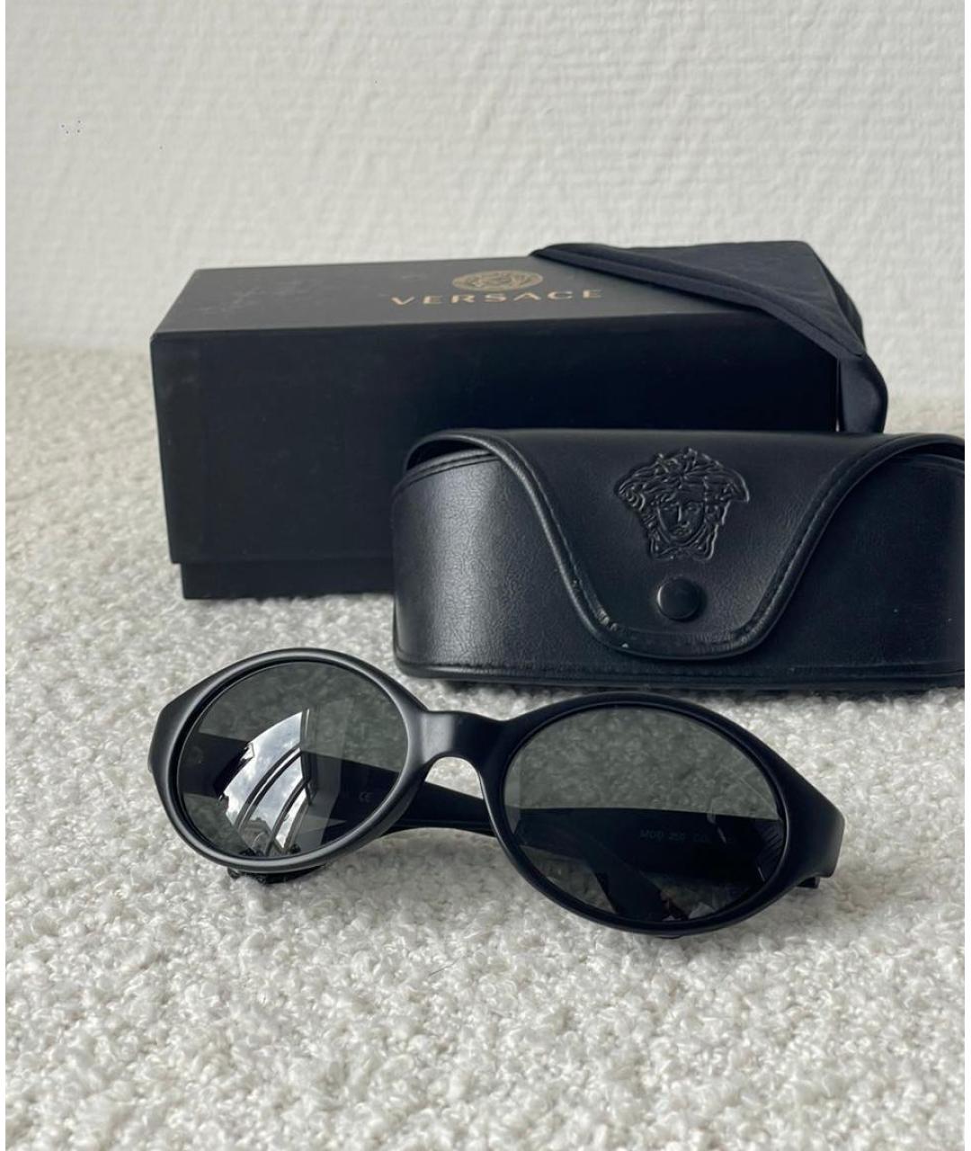 VERSACE Черные пластиковые солнцезащитные очки, фото 9