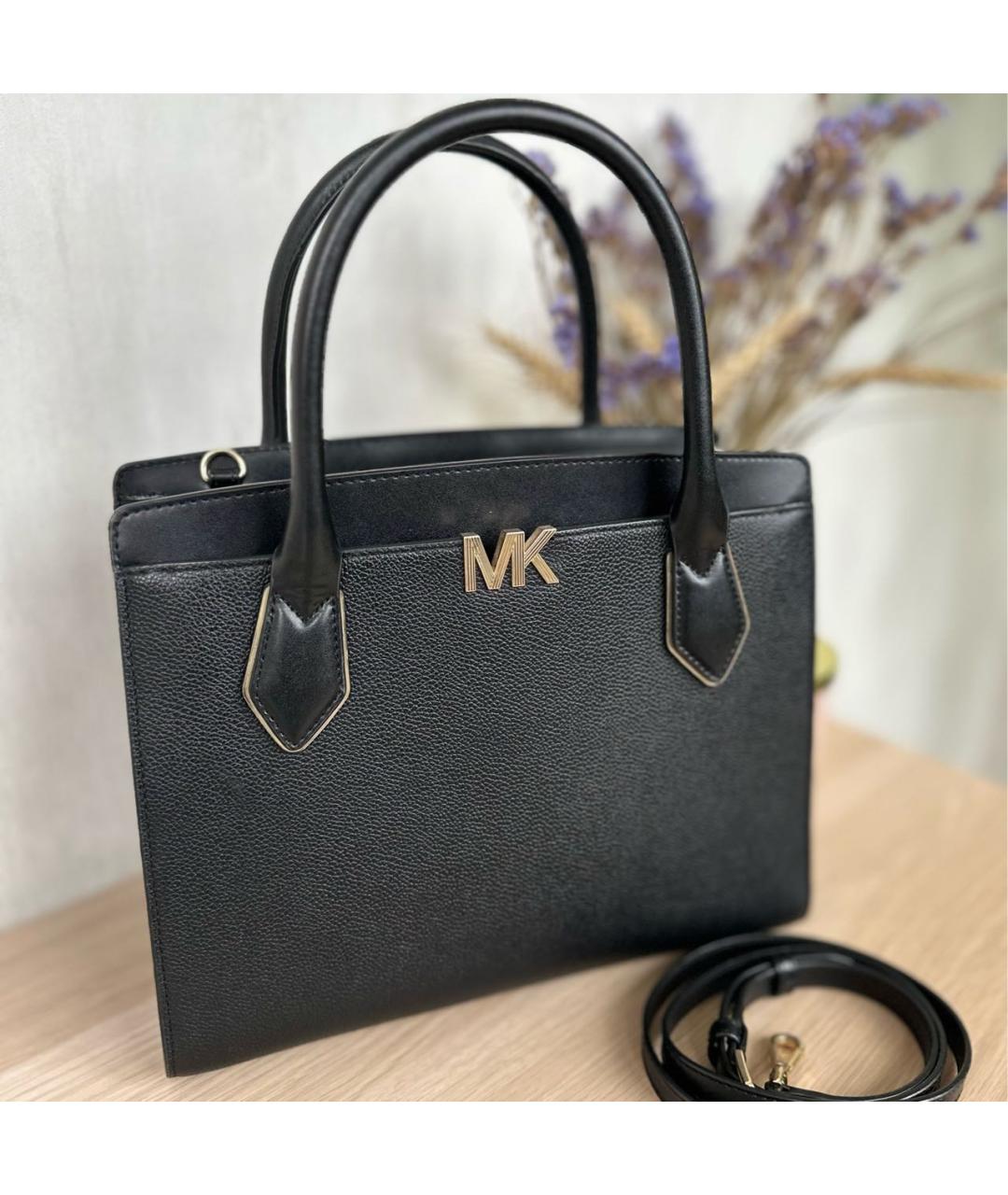 MICHAEL KORS Черная кожаная сумка с короткими ручками, фото 2