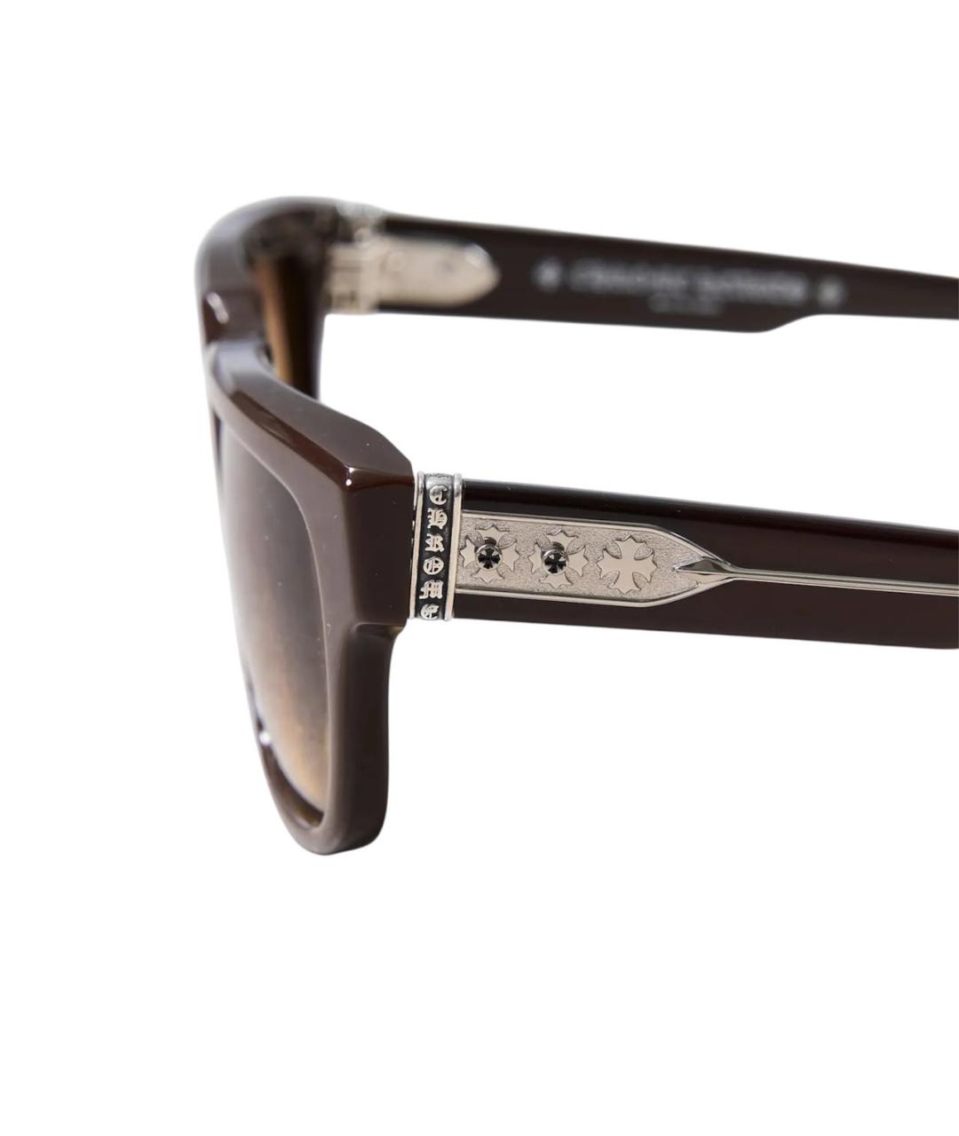 CHROME HEARTS Коричневые пластиковые солнцезащитные очки, фото 2
