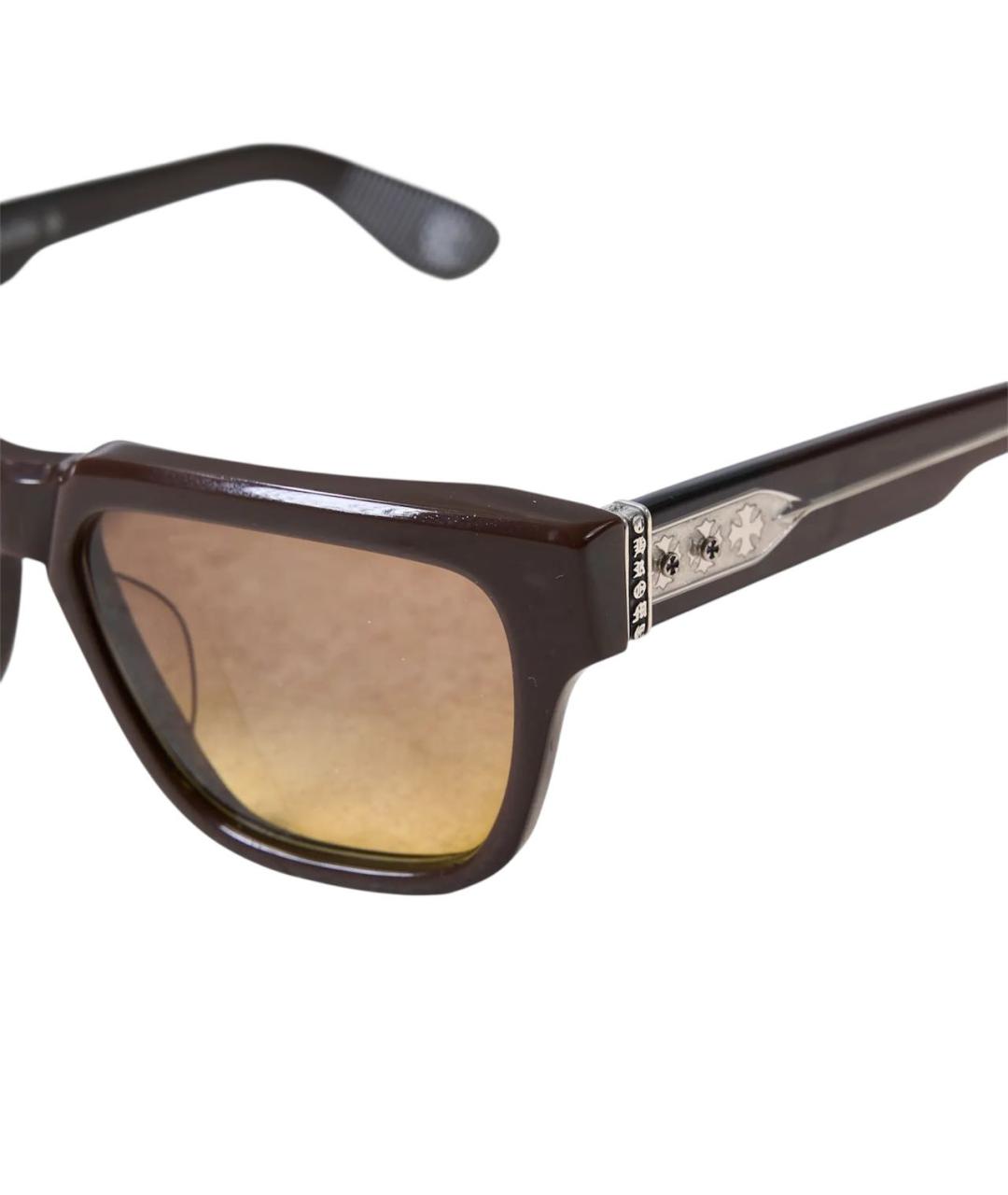 CHROME HEARTS Коричневые пластиковые солнцезащитные очки, фото 3