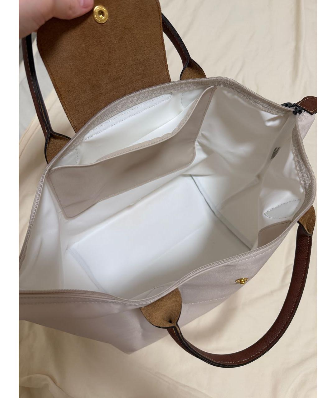 LONGCHAMP Бежевая тканевая сумка тоут, фото 4