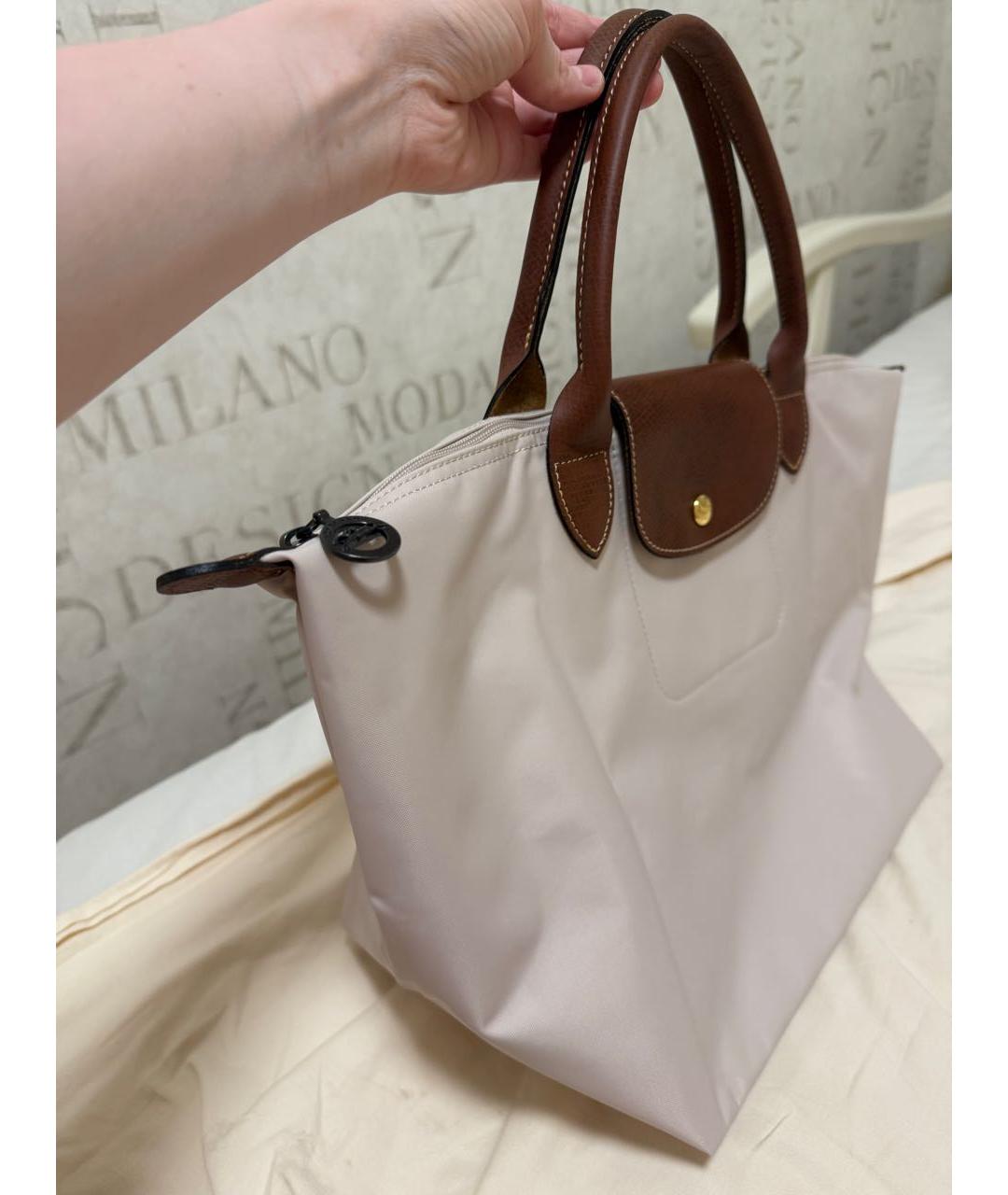 LONGCHAMP Бежевая тканевая сумка тоут, фото 2