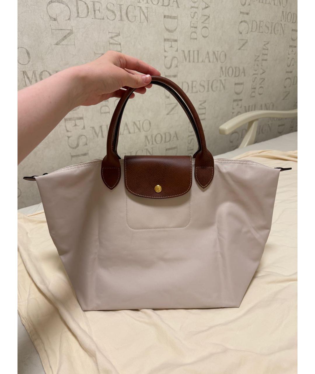 LONGCHAMP Бежевая тканевая сумка тоут, фото 9