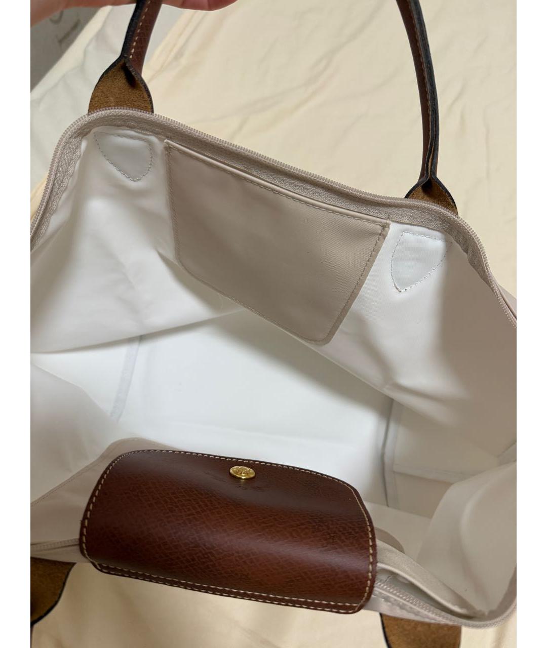 LONGCHAMP Бежевая тканевая сумка тоут, фото 7
