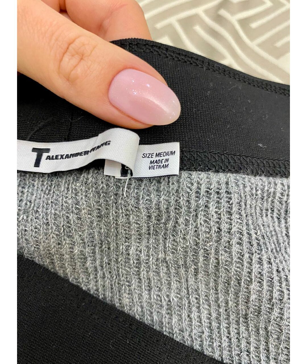 ALEXANDER WANG Серая хлопковая юбка мини, фото 3