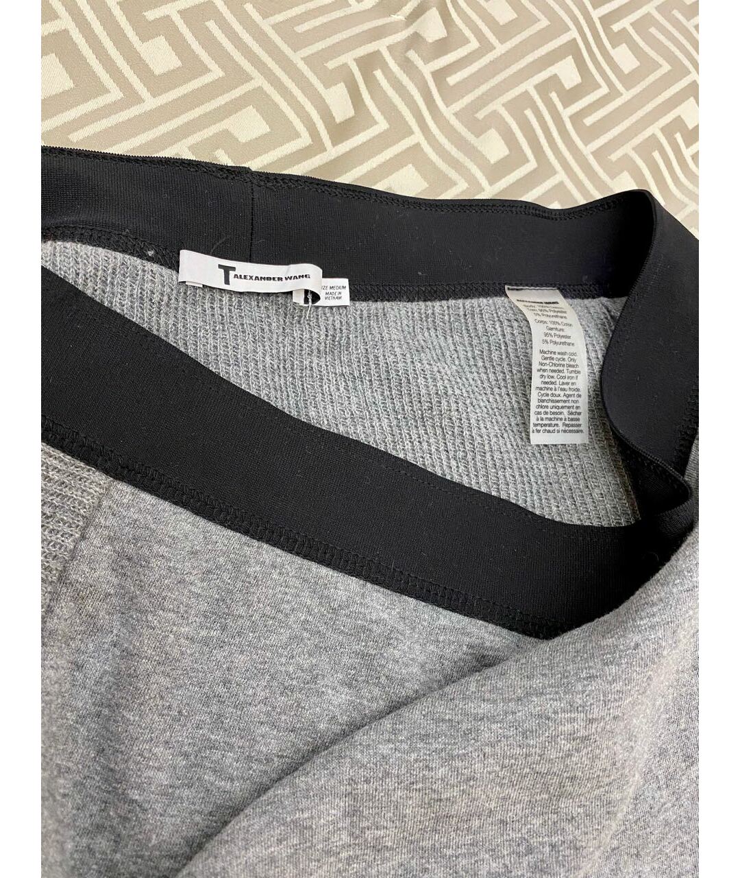 ALEXANDER WANG Серая хлопковая юбка мини, фото 5