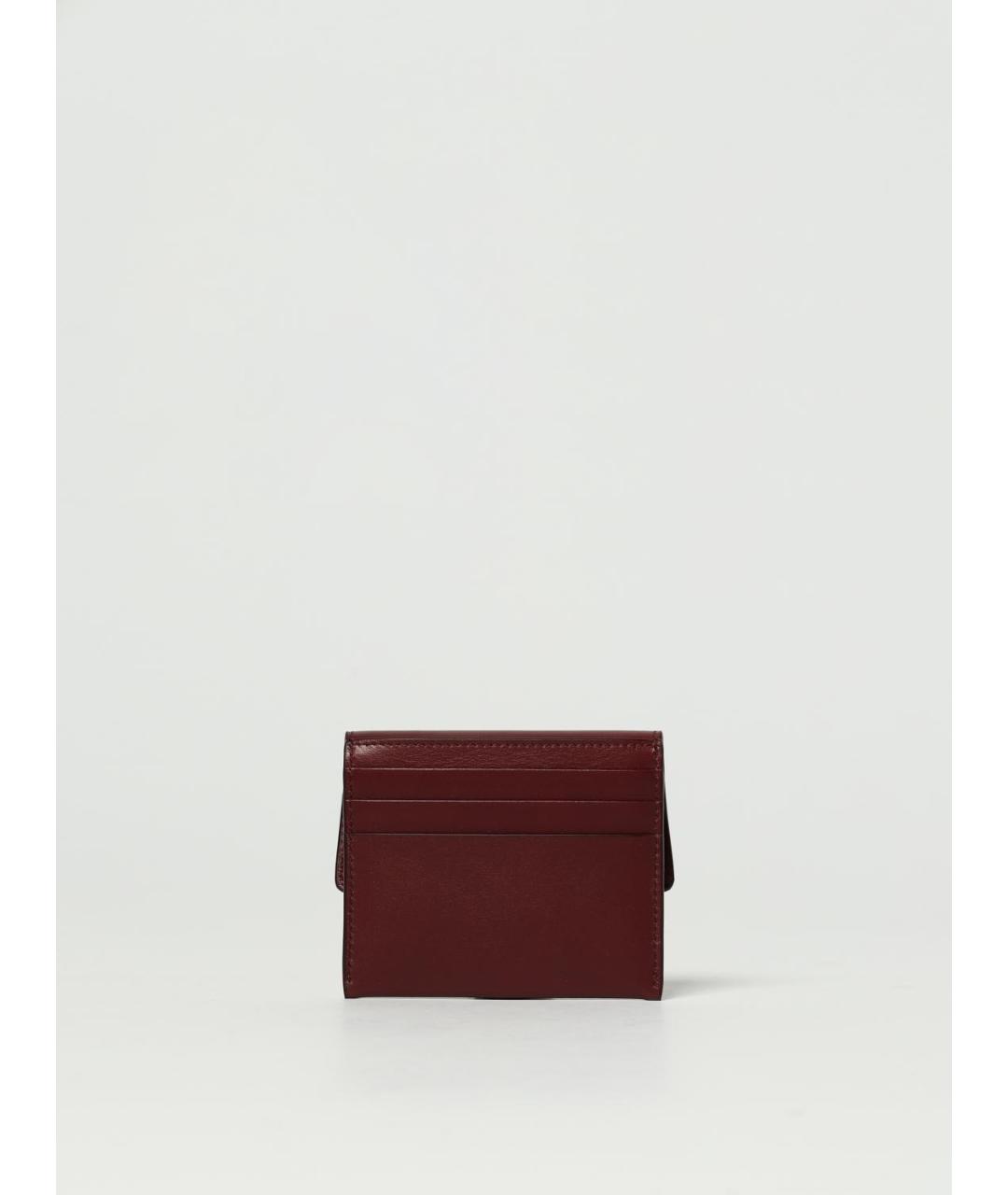 BALENCIAGA Бордовый кожаный кардхолдер, фото 3