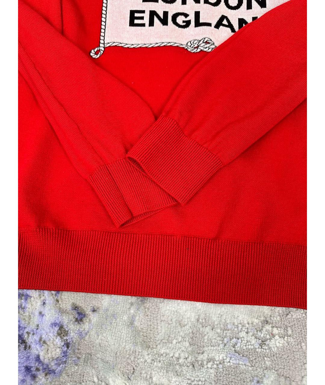 BURBERRY Красный шерстяной джемпер / свитер, фото 4