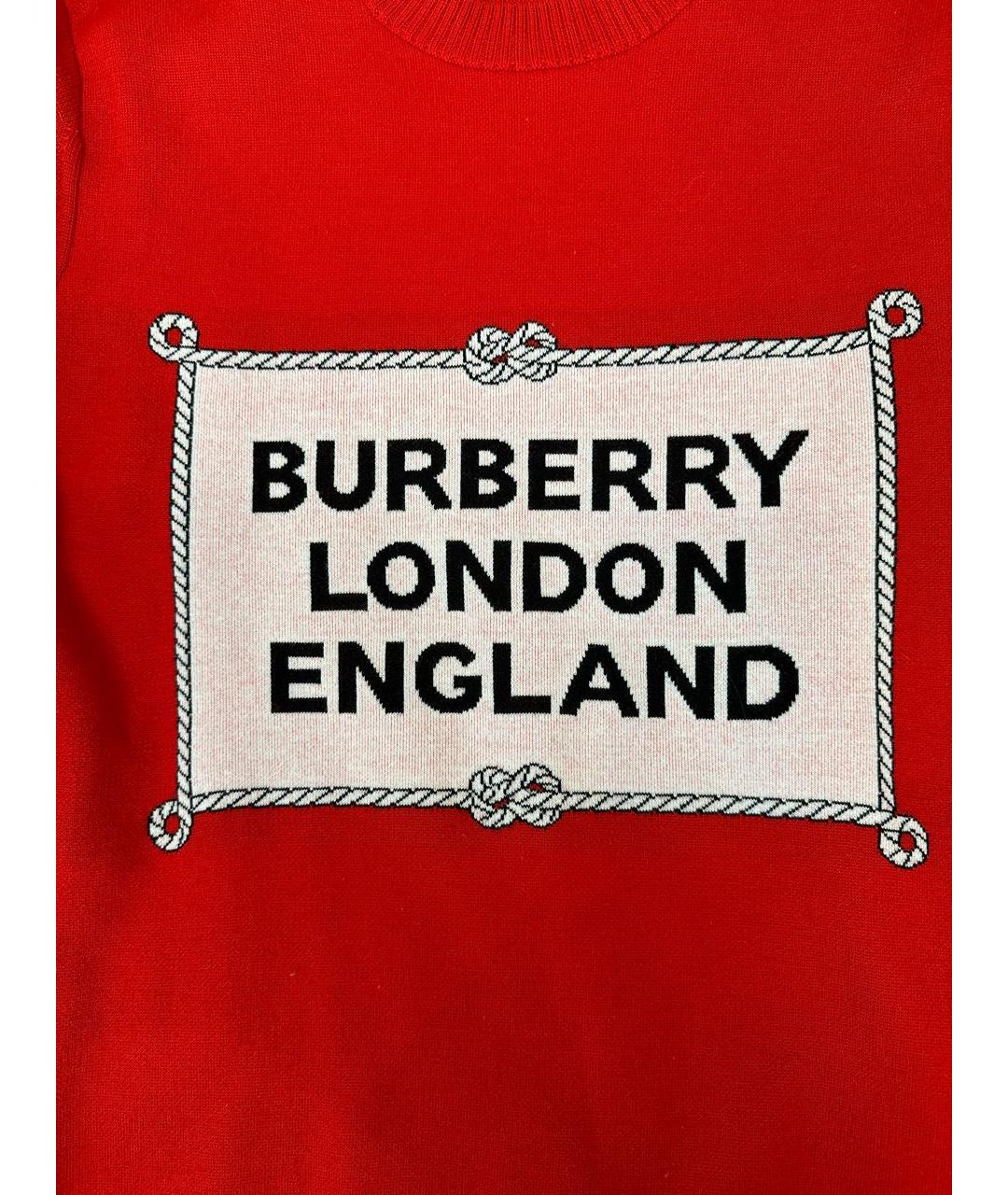 BURBERRY Красный шерстяной джемпер / свитер, фото 3