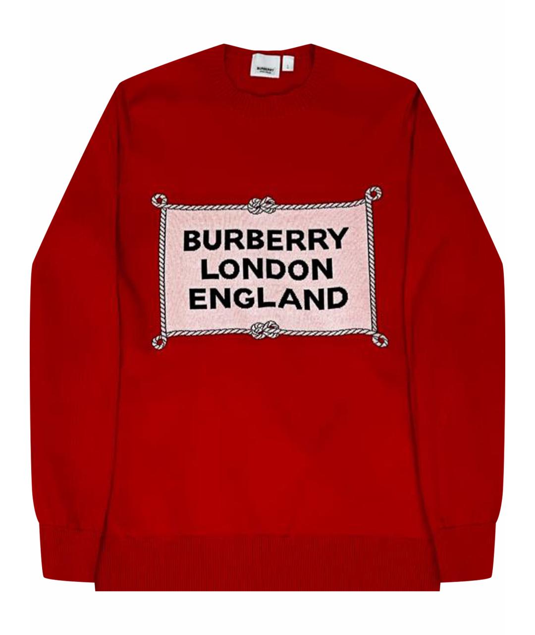 BURBERRY Красный шерстяной джемпер / свитер, фото 1