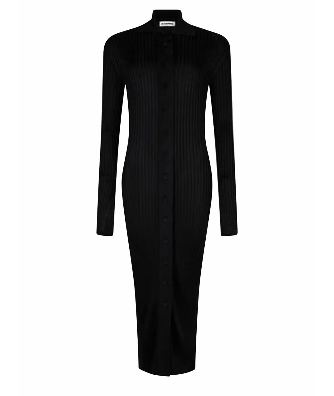 JIL SANDER Черный вискозный кардиган, фото 1