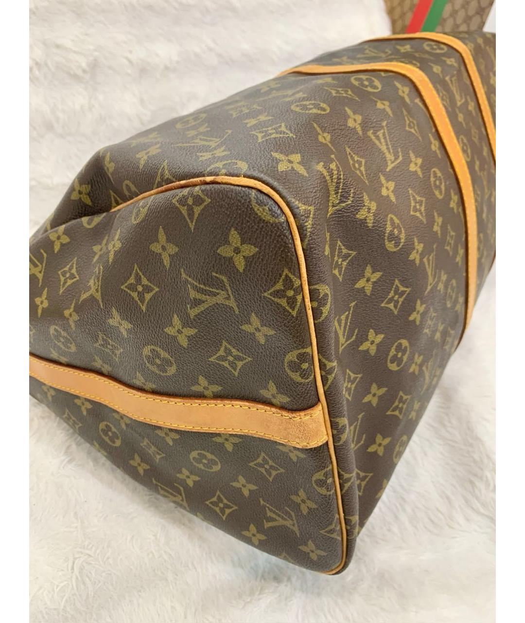 LOUIS VUITTON Коричневая кожаная дорожная/спортивная сумка, фото 6