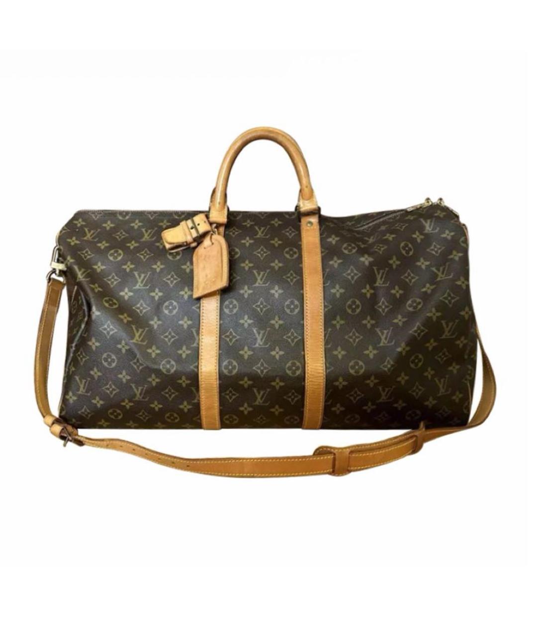 LOUIS VUITTON Коричневая кожаная дорожная/спортивная сумка, фото 9
