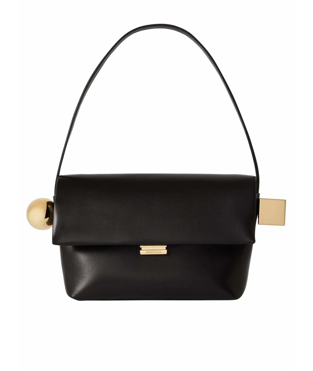 JACQUEMUS Черная кожаная сумка через плечо, фото 1