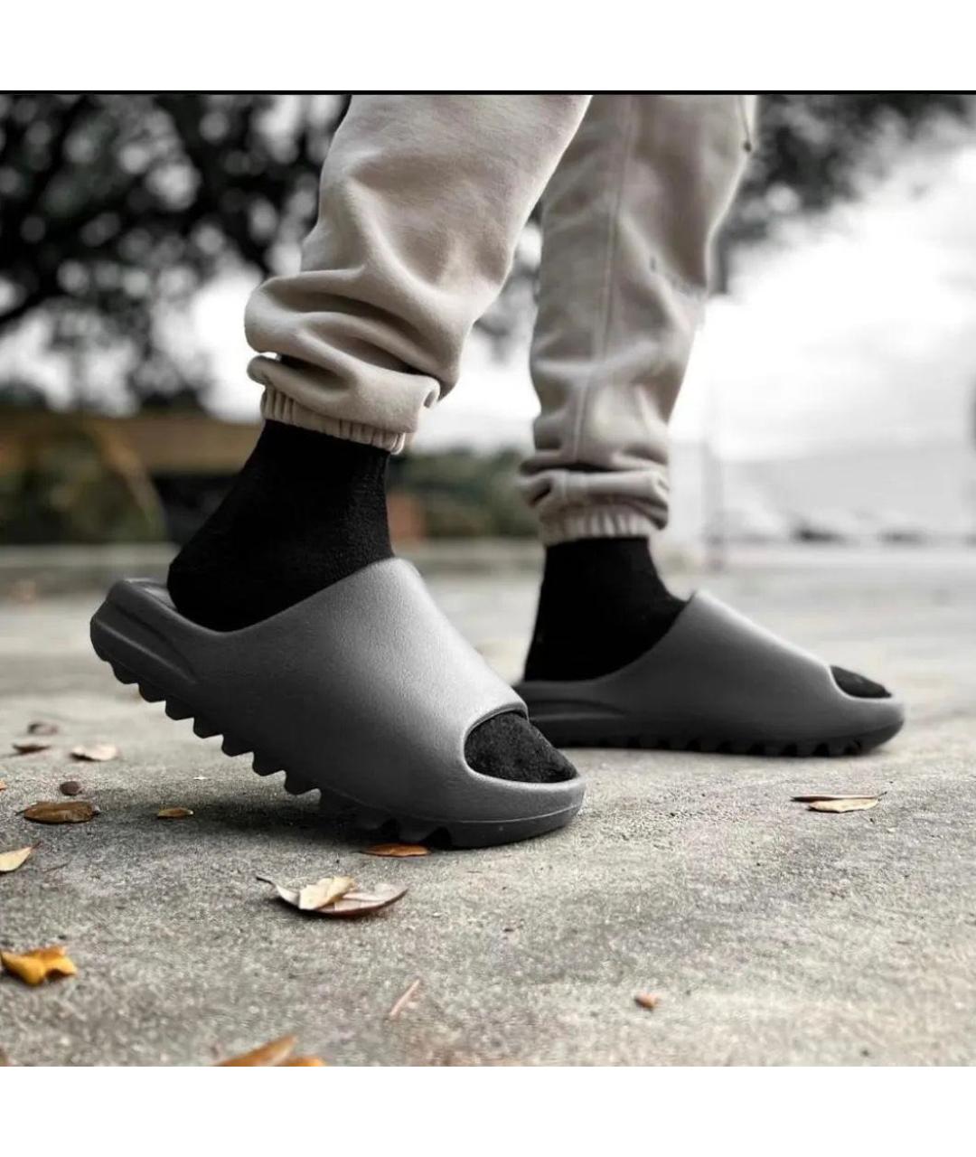 ADIDAS YEEZY Черные шлепанцы, фото 6