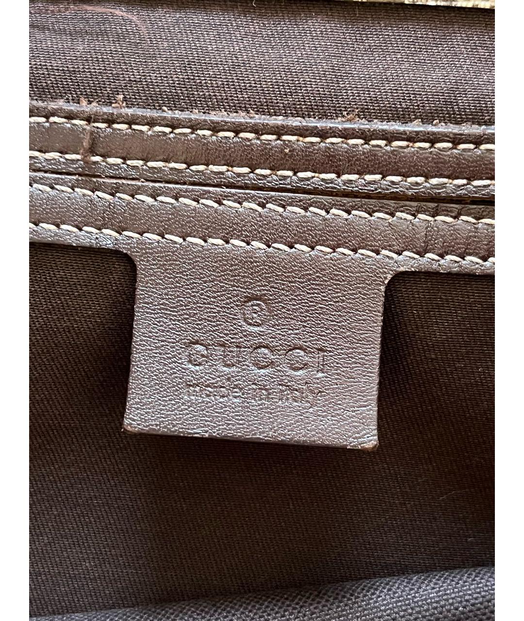 GUCCI Бежевая барсетка из искусственной кожи, фото 4