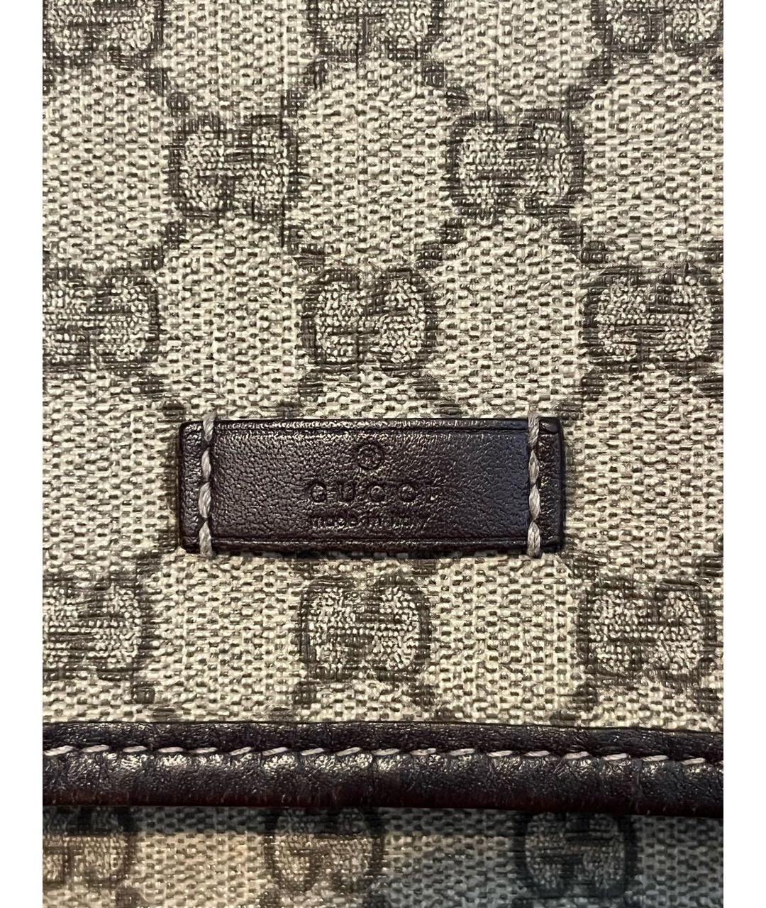 GUCCI Бежевая барсетка из искусственной кожи, фото 3