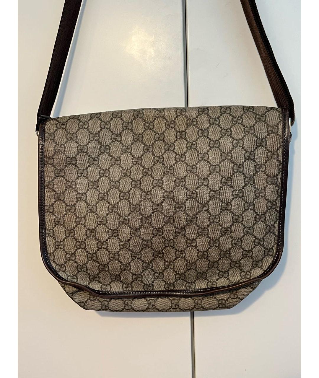 GUCCI Бежевая барсетка из искусственной кожи, фото 2