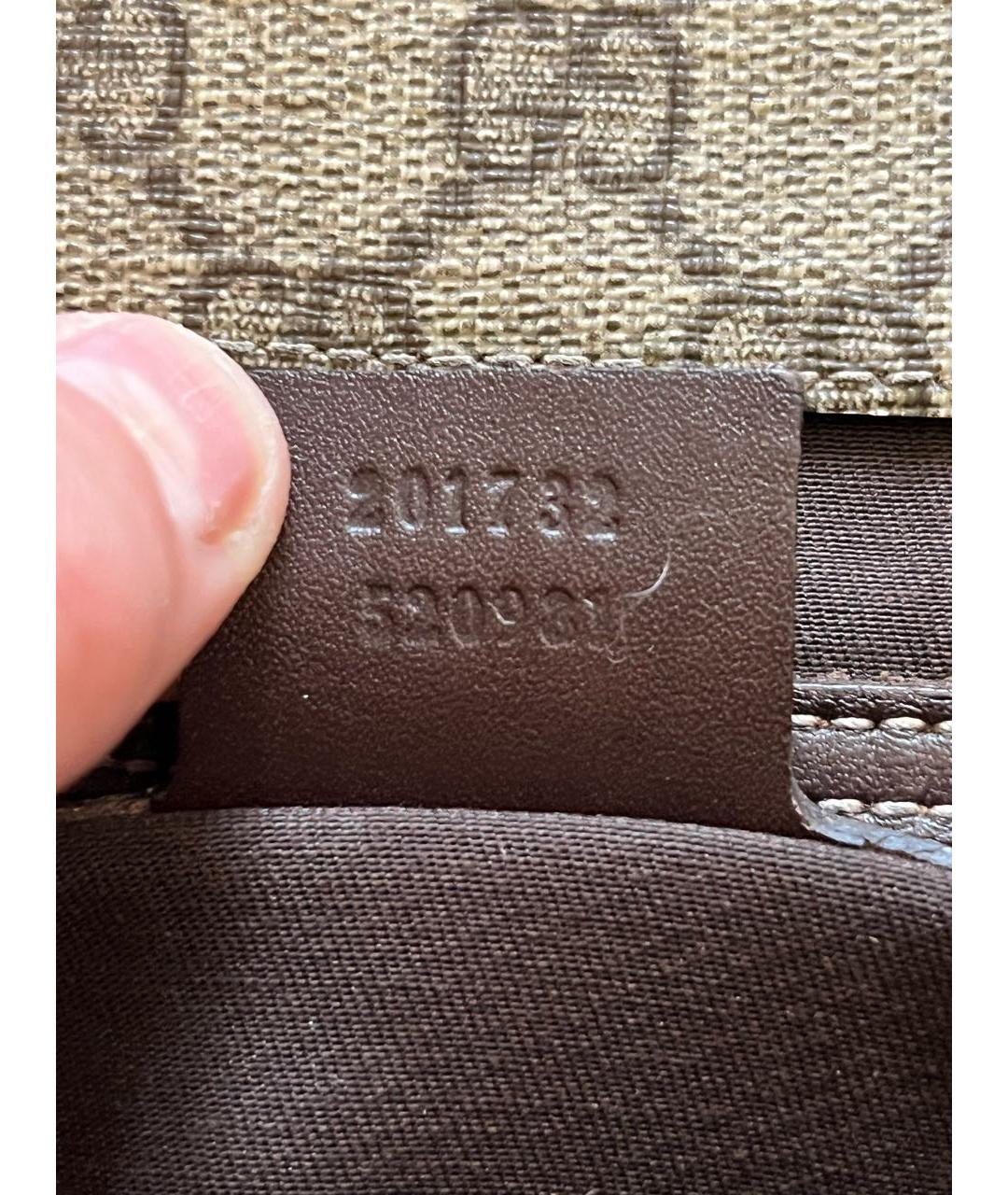 GUCCI Бежевая барсетка из искусственной кожи, фото 5