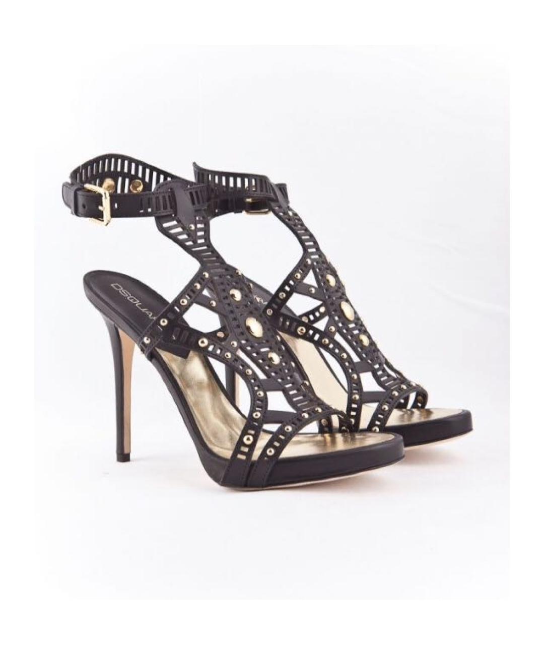 DSQUARED2 Черные кожаные босоножки, фото 7