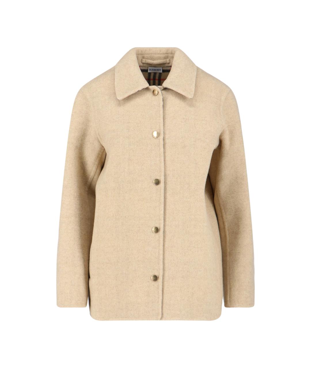 BURBERRY Бежевая шерстяная куртка, фото 1
