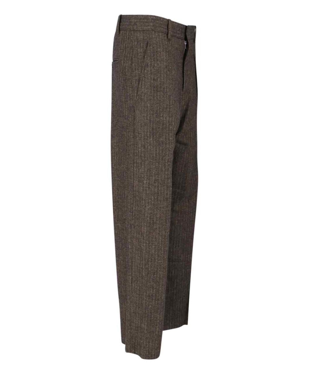 ISABEL MARANT Коричневые шерстяные прямые брюки, фото 3