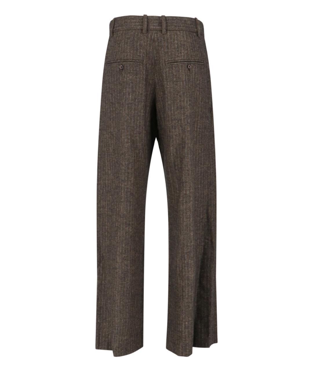 ISABEL MARANT Коричневые шерстяные прямые брюки, фото 2