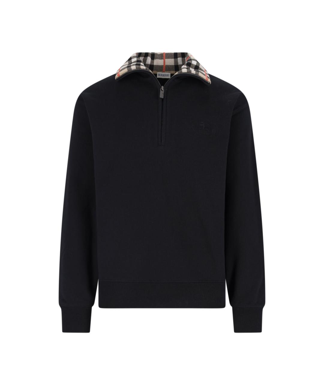 BURBERRY Черный хлопковый джемпер / свитер, фото 1