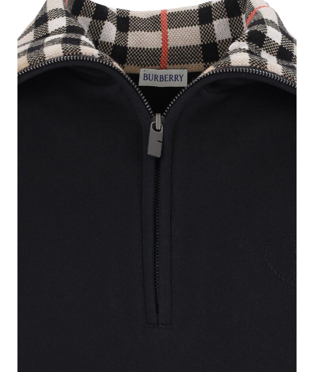 BURBERRY Черный хлопковый джемпер / свитер, фото 3