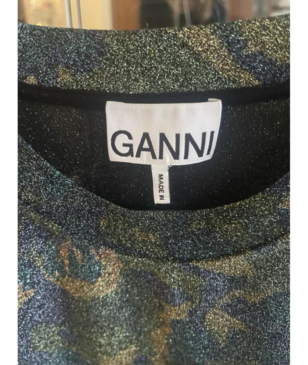 GANNI Зеленая вискозная футболка, фото 5