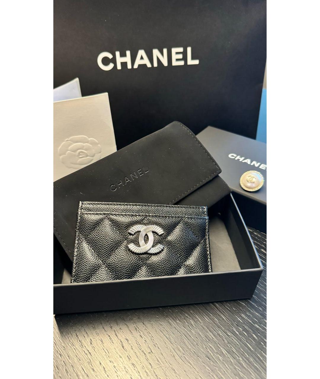 CHANEL Черный кожаный кардхолдер, фото 2
