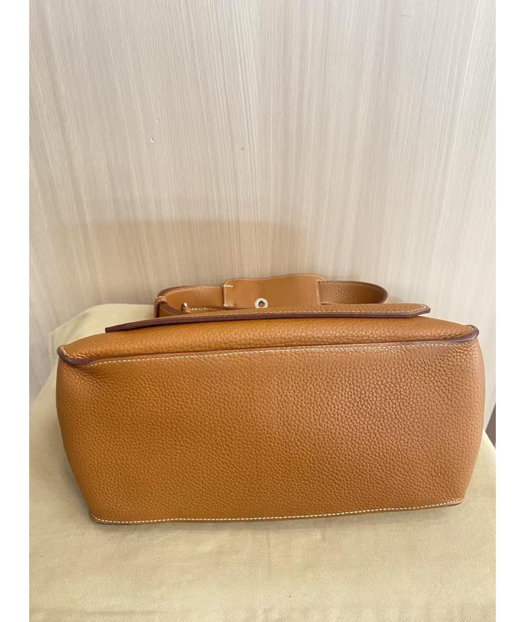 HERMES Коричневая кожаная сумка тоут, фото 3