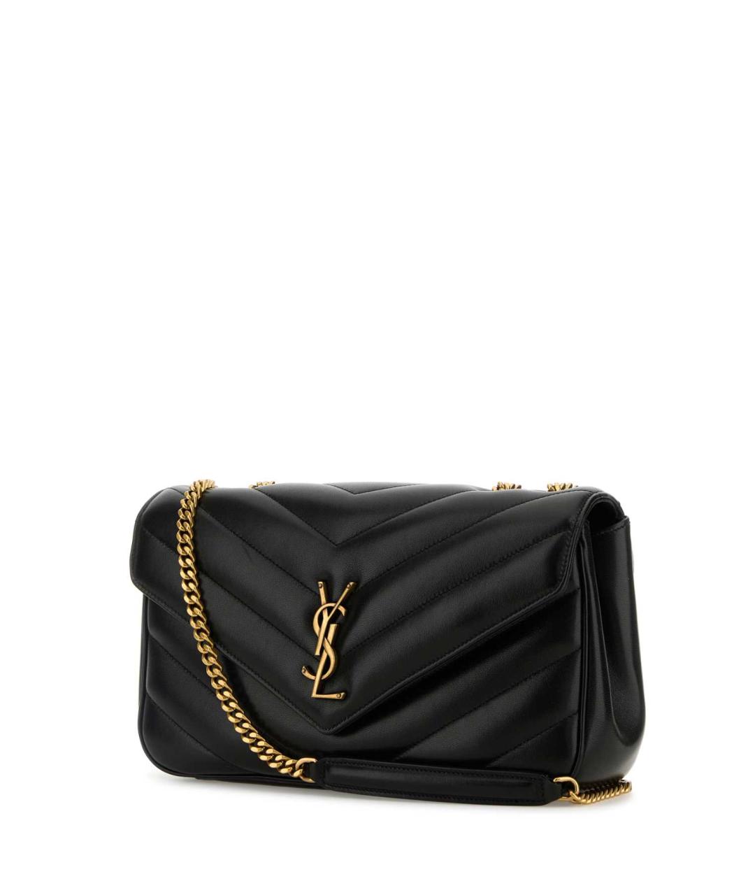 SAINT LAURENT Черная кожаная сумка через плечо, фото 2