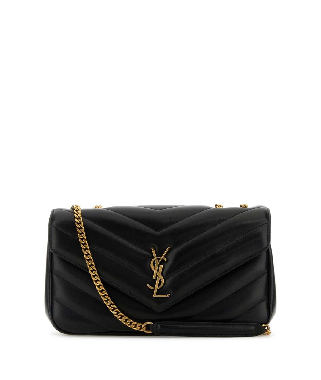 SAINT LAURENT Черная кожаная сумка через плечо, фото 1