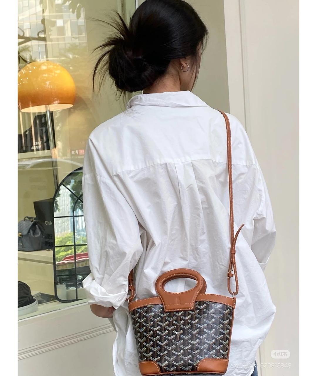 GOYARD Коричневая сумка тоут из искусственной кожи, фото 6