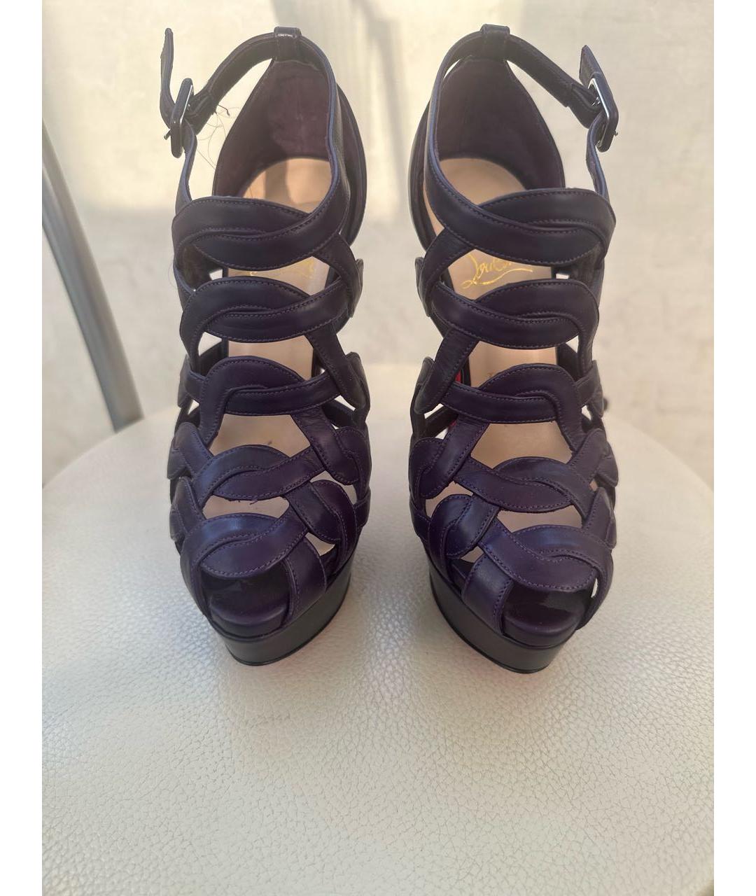 CHRISTIAN LOUBOUTIN Фиолетовые кожаные туфли, фото 2