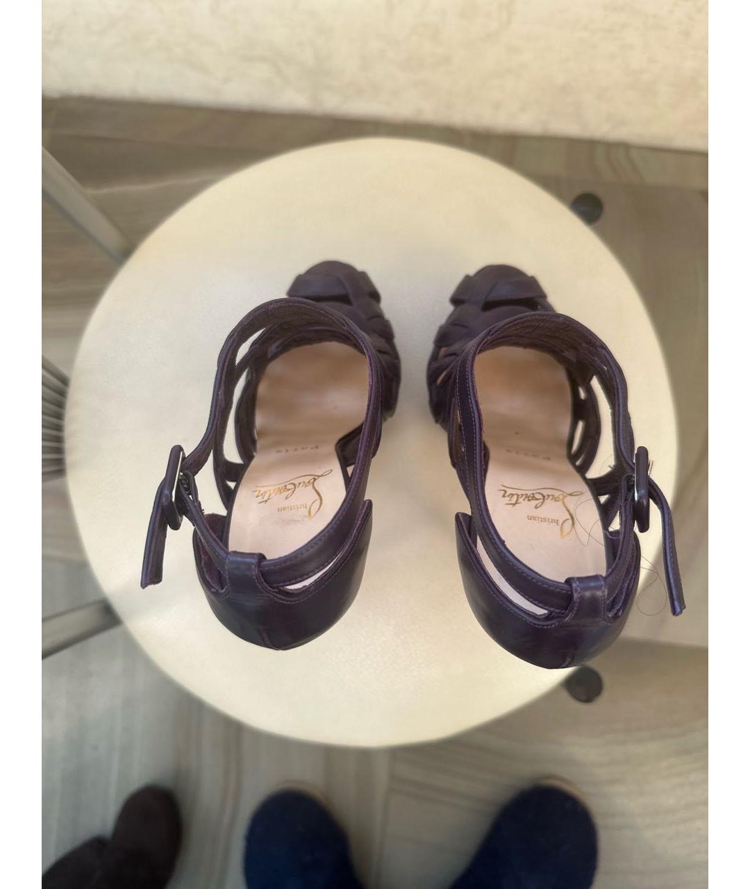 CHRISTIAN LOUBOUTIN Фиолетовые кожаные туфли, фото 3