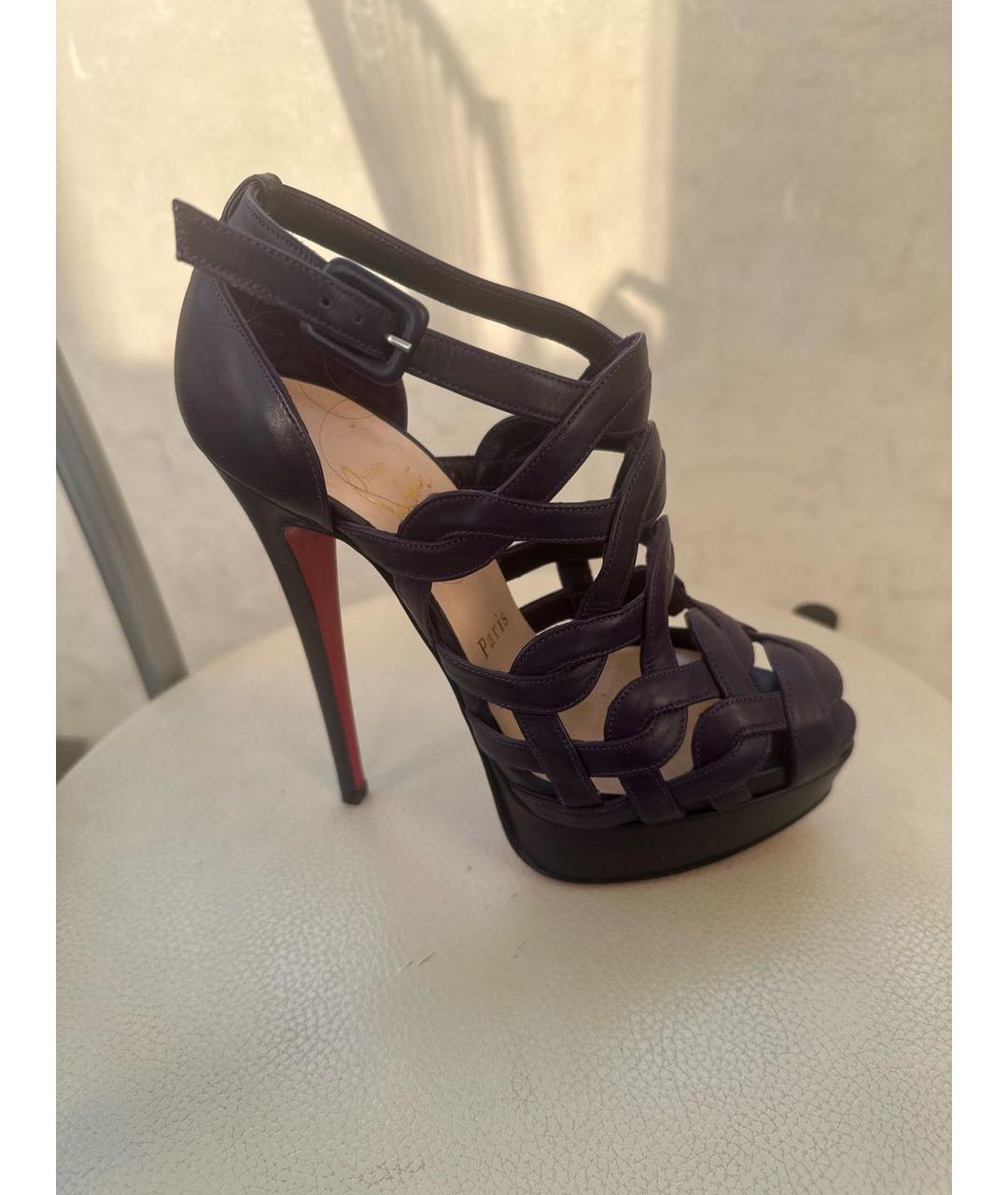 CHRISTIAN LOUBOUTIN Фиолетовые кожаные туфли, фото 5