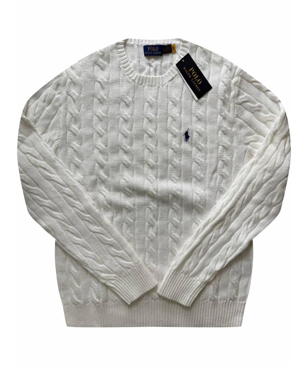 POLO RALPH LAUREN Белый хлопковый джемпер / свитер, фото 1