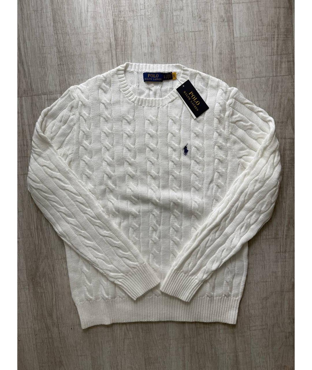 POLO RALPH LAUREN Белый хлопковый джемпер / свитер, фото 6