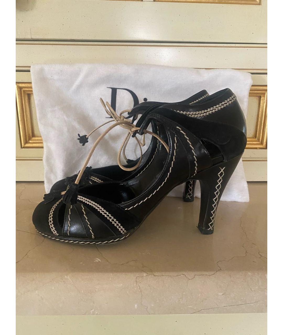 CHRISTIAN DIOR Черные кожаные туфли, фото 3