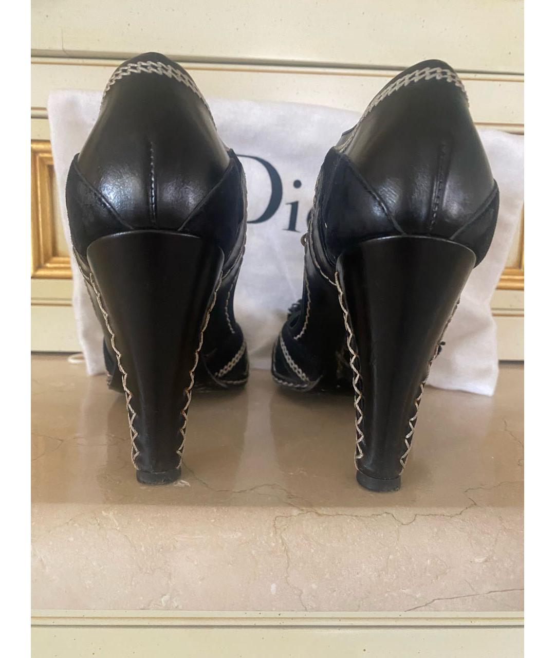 CHRISTIAN DIOR Черные кожаные туфли, фото 4