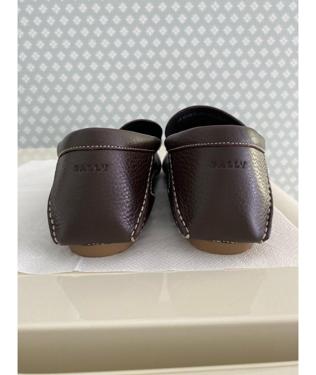 BALLY Коричневые кожаные мокасины, фото 4